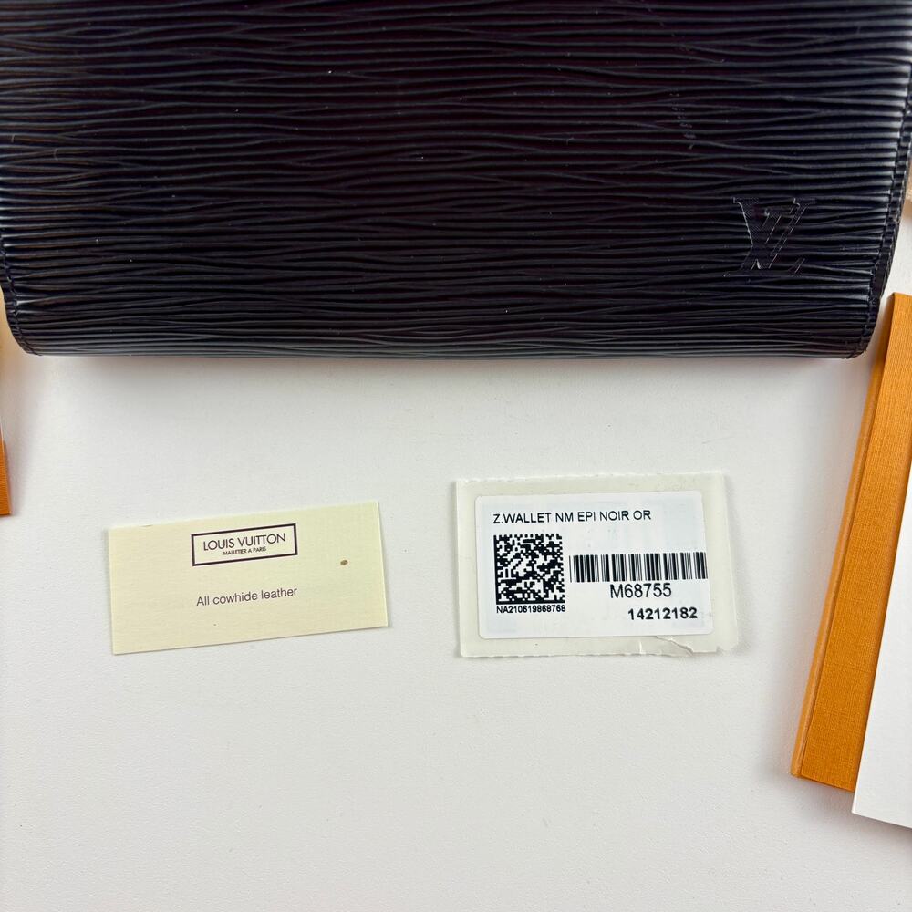Louis Vuitton Zippy Wallet Black Epi Leather Authentic Full Set Box Dust Bag Tag - Picture 3 of 13